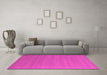 Machine Washable Abstract Pink Contemporary Rug in a Living Room, wshcon663pnk