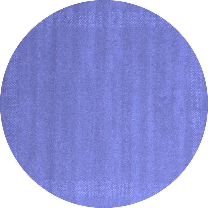 Round Machine Washable Abstract Blue Contemporary Rug, wshcon663blu