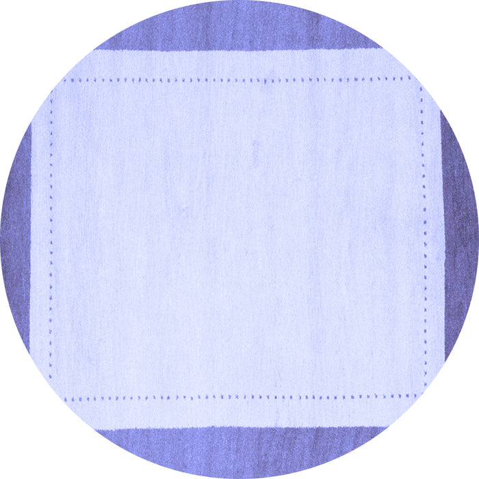 Round Solid Blue Modern Rug, con664blu