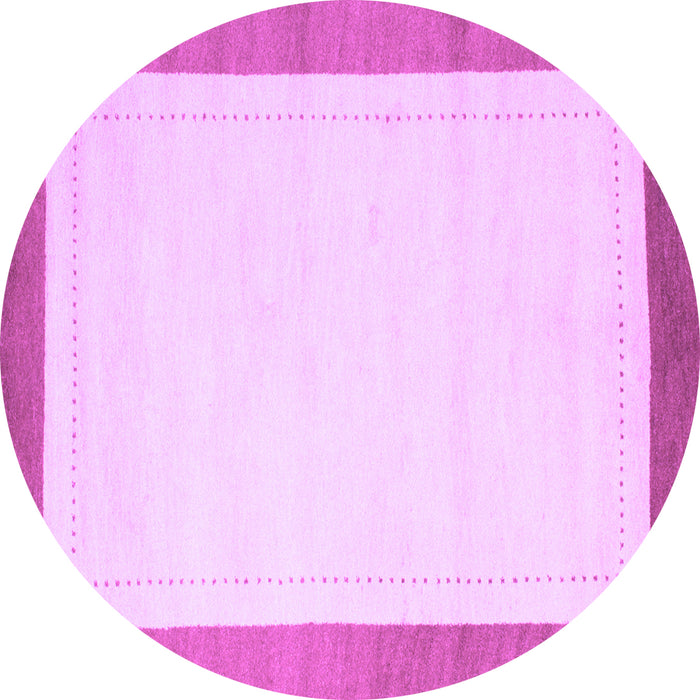 Round Solid Purple Modern Rug, con664pur