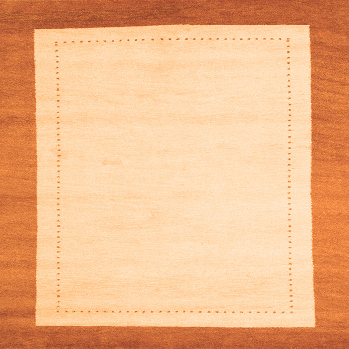 Round Machine Washable Solid Orange Modern Area Rugs, wshcon664org