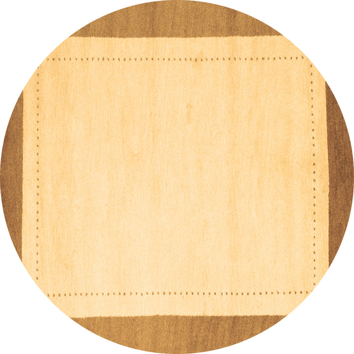 Round Machine Washable Solid Brown Modern Rug, wshcon664brn