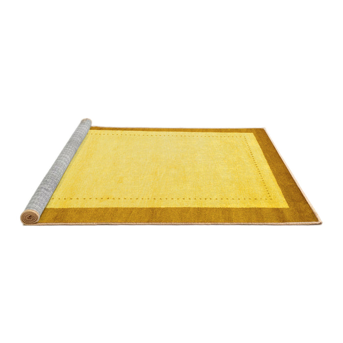 Sideview of Machine Washable Solid Yellow Modern Rug, wshcon664yw