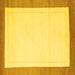 Square Machine Washable Solid Yellow Modern Rug, wshcon664yw
