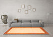 Machine Washable Solid Orange Modern Area Rugs in a Living Room, wshcon664org