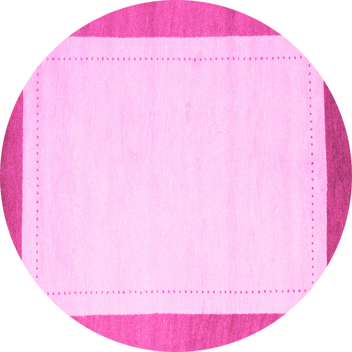 Round Solid Pink Modern Rug, con664pnk