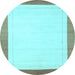 Round Solid Light Blue Modern Rug, con664lblu