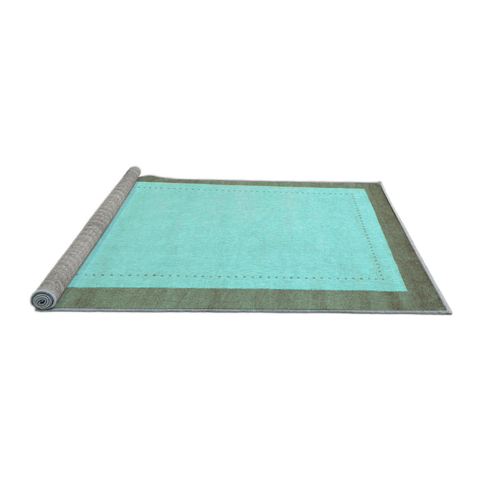 Sideview of Machine Washable Solid Light Blue Modern Rug, wshcon664lblu