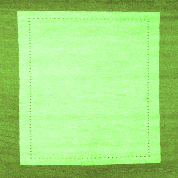 Round Machine Washable Solid Green Modern Area Rugs, wshcon664grn