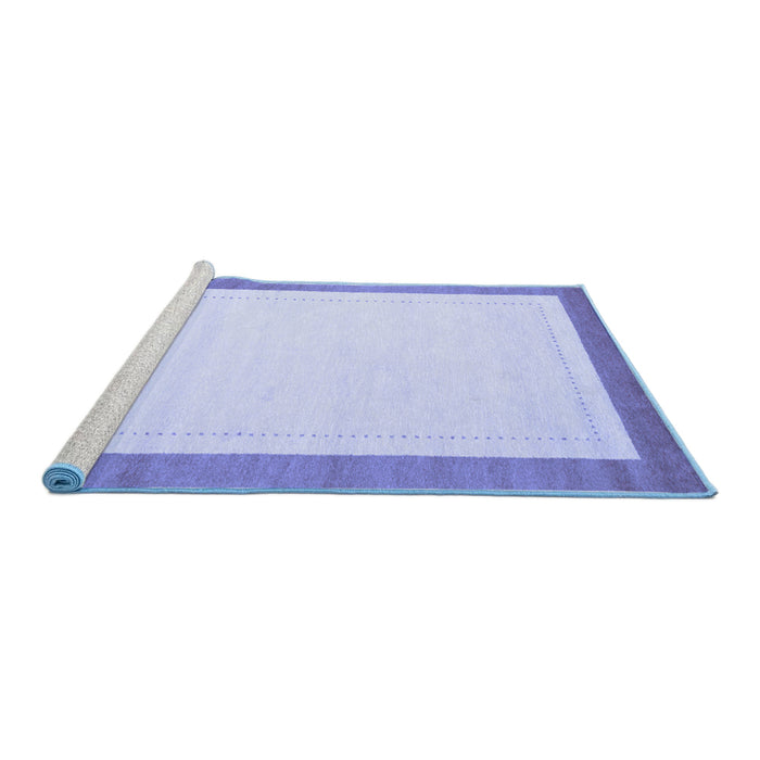 Sideview of Machine Washable Solid Blue Modern Rug, wshcon664blu