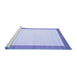 Sideview of Machine Washable Solid Blue Modern Rug, wshcon664blu