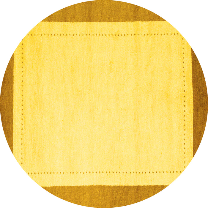 Round Solid Yellow Modern Rug, con664yw