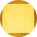 Round Solid Yellow Modern Rug, con664yw