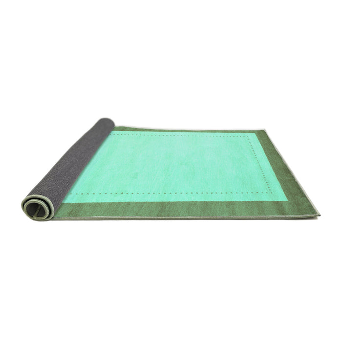 Sideview of Solid Turquoise Modern Rug, con664turq