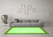 Machine Washable Solid Green Modern Area Rugs in a Living Room,, wshcon664grn