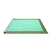 Sideview of Machine Washable Solid Turquoise Modern Area Rugs, wshcon664turq