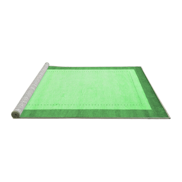 Sideview of Machine Washable Solid Emerald Green Modern Area Rugs, wshcon664emgrn
