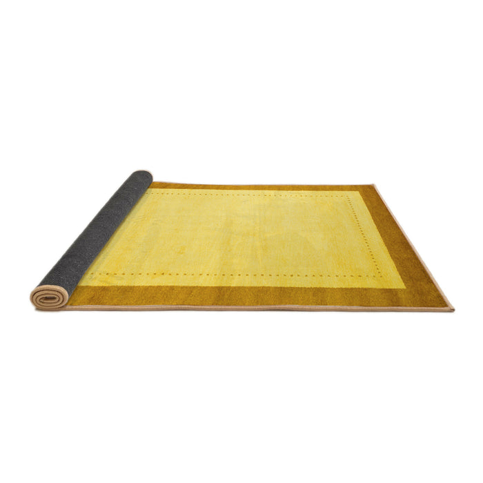 Sideview of Solid Yellow Modern Rug, con664yw