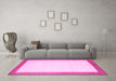 Machine Washable Solid Pink Modern Rug in a Living Room, wshcon664pnk