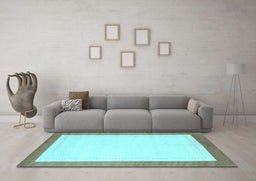 Machine Washable Solid Light Blue Modern Rug in a Living Room, wshcon664lblu