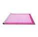 Sideview of Machine Washable Solid Pink Modern Rug, wshcon664pnk