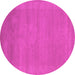 Round Machine Washable Abstract Pink Contemporary Rug, wshcon665pnk