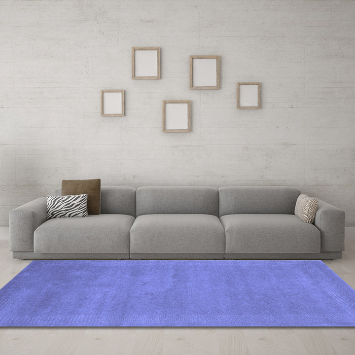 Machine Washable Abstract Blue Contemporary Rug in a Living Room, wshcon665blu