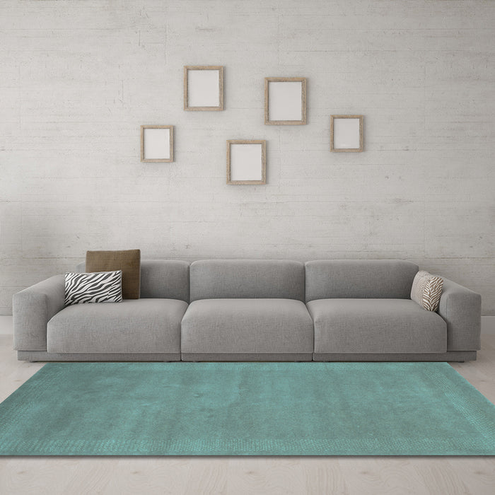Machine Washable Abstract Light Blue Contemporary Rug in a Living Room, wshcon665lblu