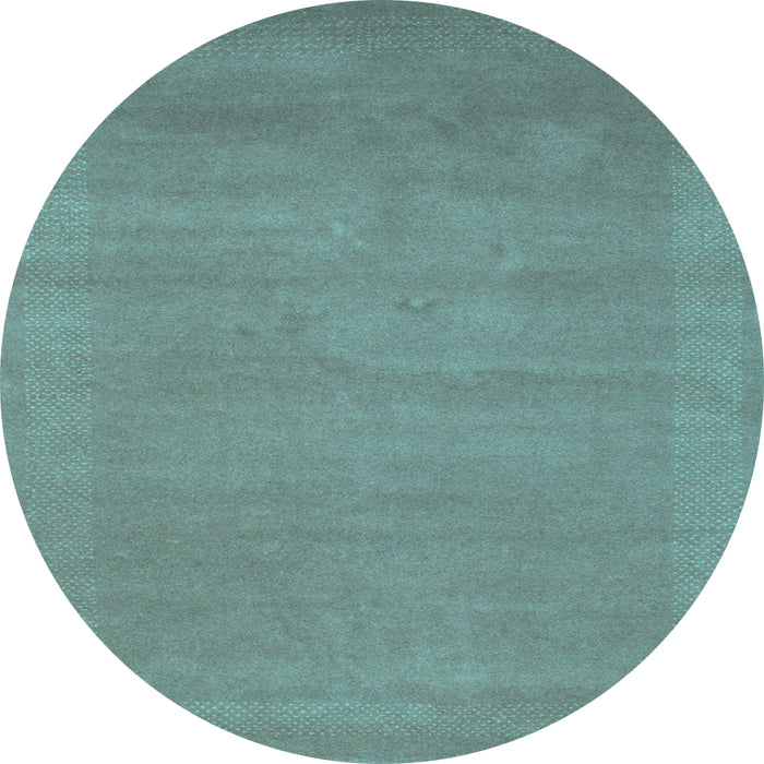 Round Abstract Light Blue Contemporary Rug, con665lblu