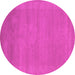 Round Abstract Pink Contemporary Rug, con665pnk