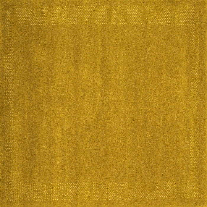 Square Machine Washable Abstract Yellow Contemporary Rug, wshcon665yw