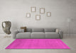 Machine Washable Abstract Pink Contemporary Rug in a Living Room, wshcon665pnk
