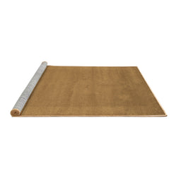 Sideview of Machine Washable Abstract Brown Contemporary Rug, wshcon665brn