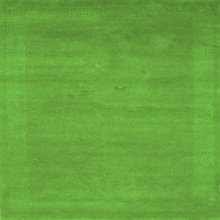 Round Machine Washable Abstract Green Contemporary Area Rugs, wshcon665grn