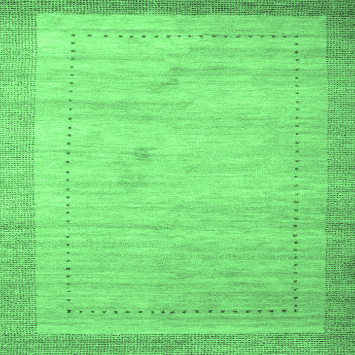 Square Machine Washable Abstract Emerald Green Contemporary Area Rugs, wshcon666emgrn