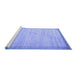 Sideview of Machine Washable Abstract Blue Contemporary Rug, wshcon666blu