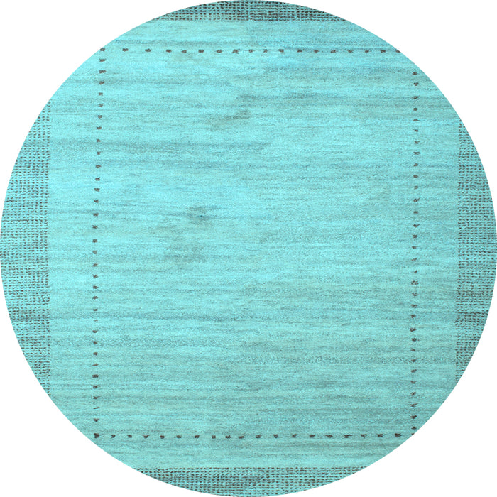 Round Machine Washable Abstract Light Blue Contemporary Rug, wshcon666lblu
