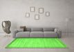 Machine Washable Abstract Green Contemporary Area Rugs in a Living Room,, wshcon666grn
