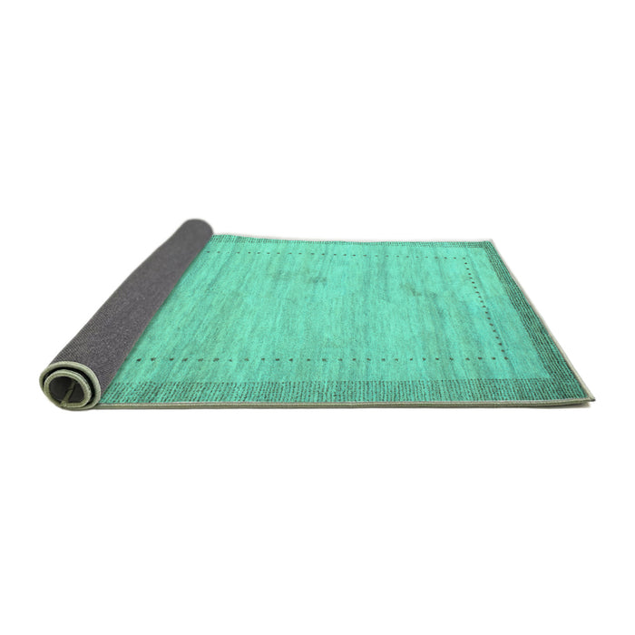 Sideview of Abstract Turquoise Contemporary Rug, con666turq