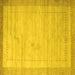 Square Abstract Yellow Contemporary Rug, con666yw