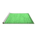 Sideview of Machine Washable Abstract Emerald Green Contemporary Area Rugs, wshcon666emgrn