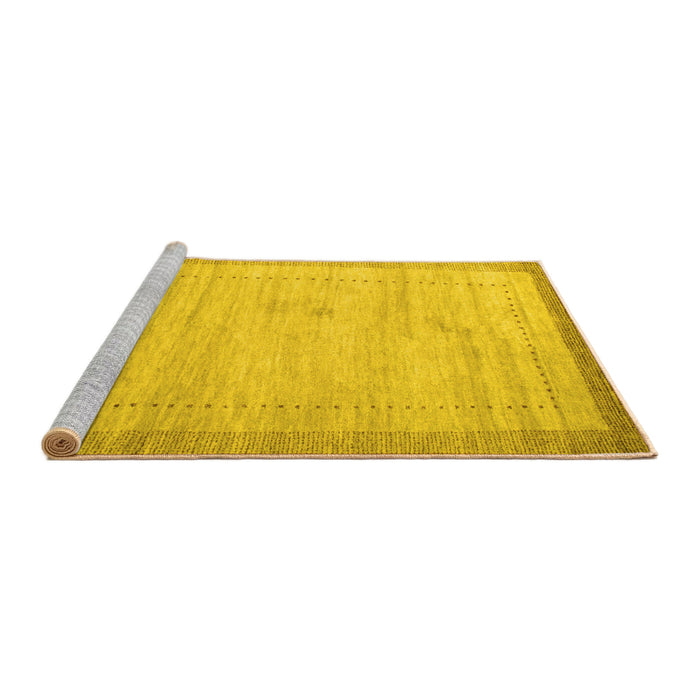 Sideview of Machine Washable Abstract Yellow Contemporary Rug, wshcon666yw