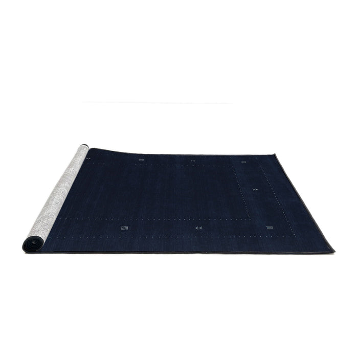 Serging Thickness of Machine Washable Contemporary Night Blue Rug, wshcon667