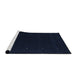 Serging Thickness of Machine Washable Contemporary Night Blue Rug, wshcon667