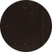Round Abstract Brown Contemporary Rug, con667brn