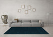 Machine Washable Abstract Turquoise Contemporary Area Rugs in a Living Room,, wshcon667turq