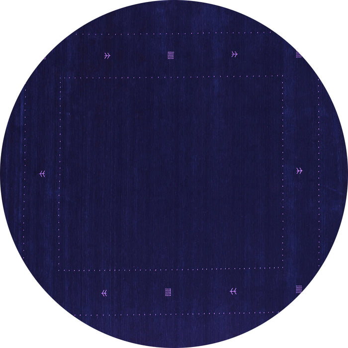 Round Machine Washable Abstract Purple Contemporary Area Rugs, wshcon667pur