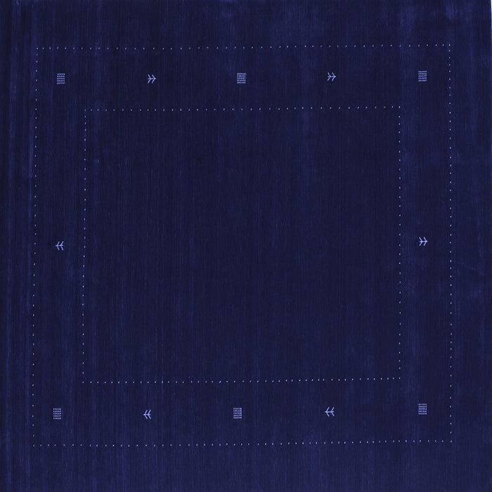Square Machine Washable Abstract Blue Contemporary Rug, wshcon667blu