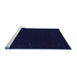 Sideview of Machine Washable Abstract Blue Contemporary Rug, wshcon667blu
