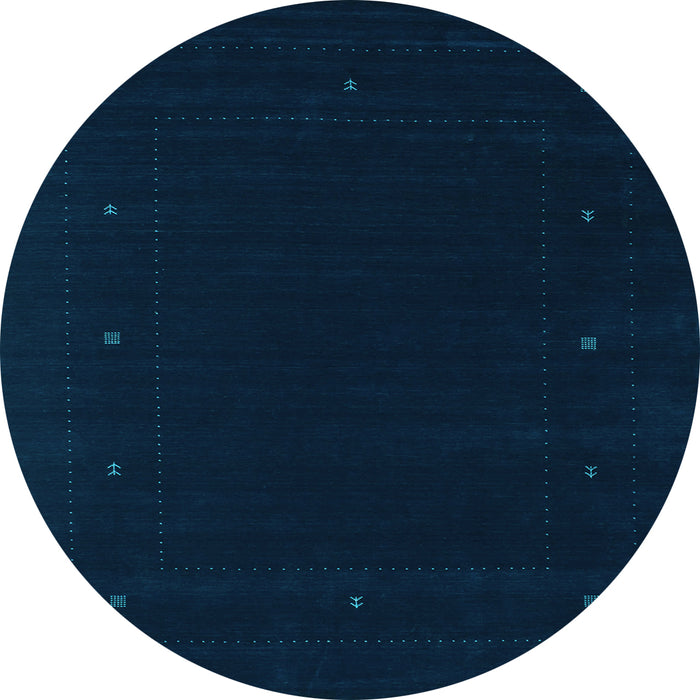 Round Abstract Light Blue Contemporary Rug, con667lblu